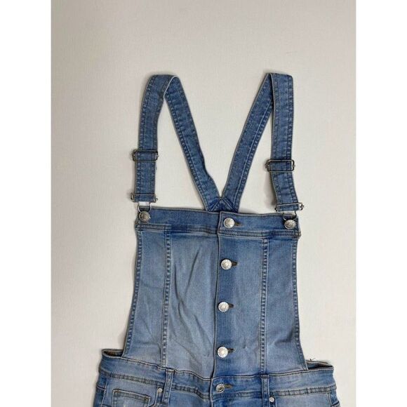 Celebrity Pink Jean Short Overalls Small Juniors' Distressed‎ Faded Stretch NEW - Picture 3 of 10